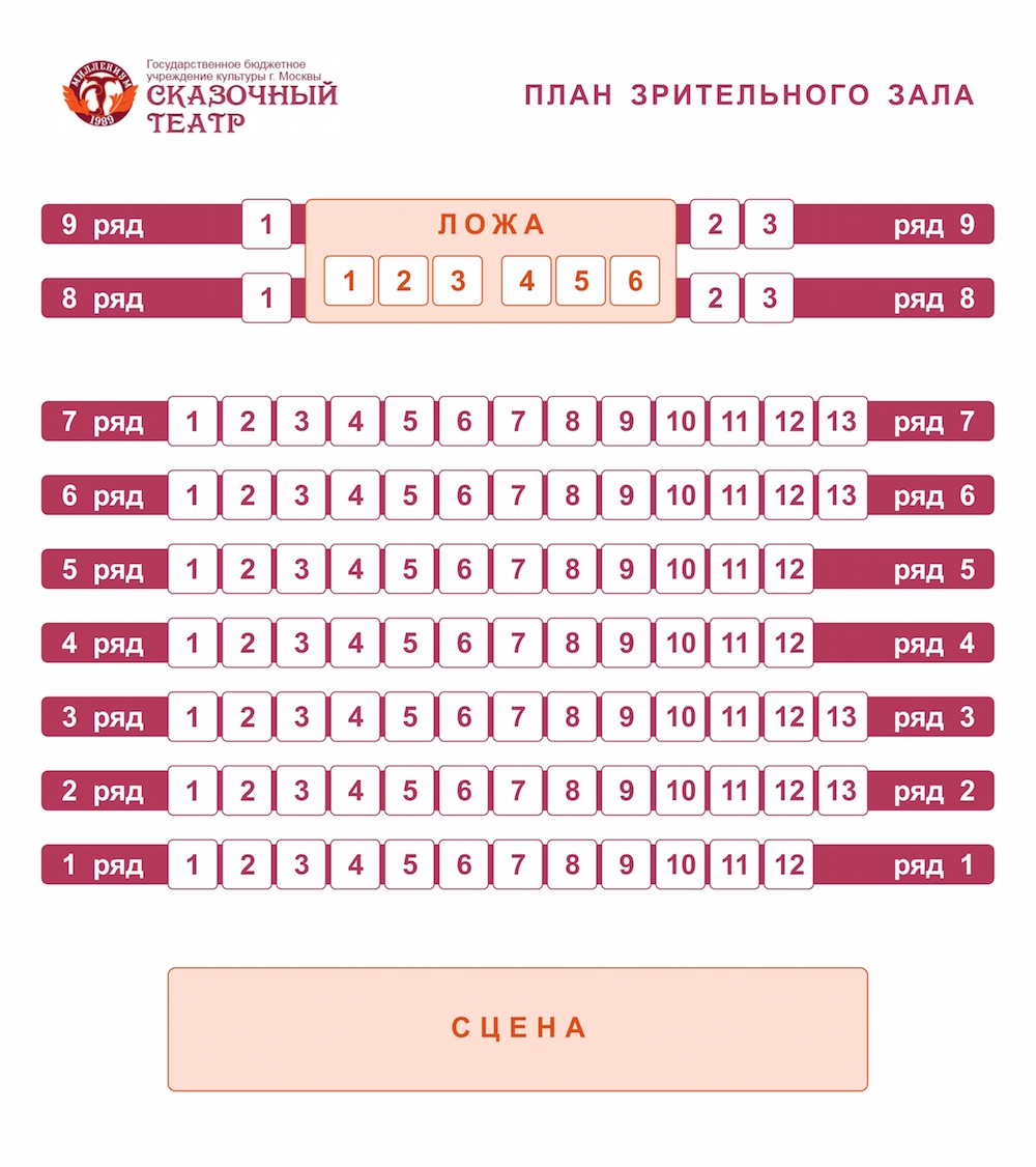 Схема зрительного зала театра кукол Схема зрительного зала театра кукол