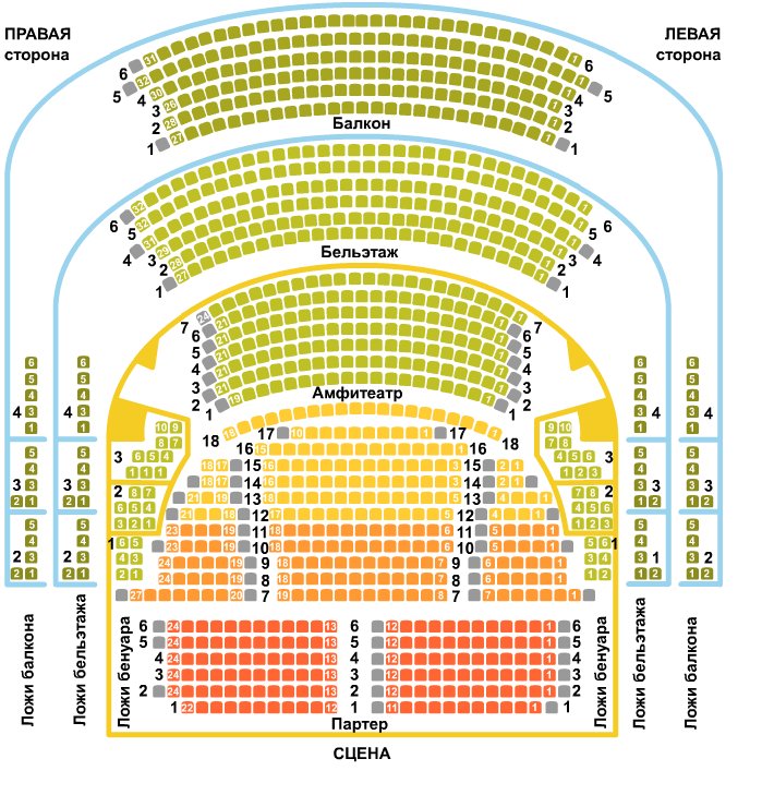 Театр сатиры москва схема зала с местами